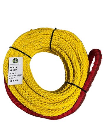Yellow-Shark Touw 26MTR 32MM 1 Oog 17Ton Meertouw / Liert..., Verzenden, Nieuw, Lijn of Blok