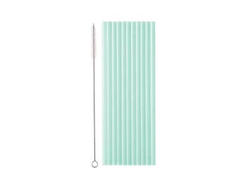 Plastic Rietjes Sage Groen Herbruikbaar 23cm (12st), Ophalen of Verzenden, Nieuw
