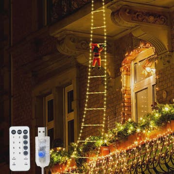 Kerstman Klimladder LED Verlichting - 1.5/3M - USB Plug - 8, Verzenden, Nieuw