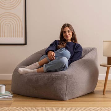 Icon Natalia Zitzak Stoel Faux Fur - Lichtgrijs, Verzenden, Nieuw, Grijs, Zitzakstoel