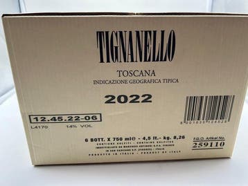 2023 Marchesi Antinori, Tignanello - Toscane IGT - 6 Flessen, Nieuw