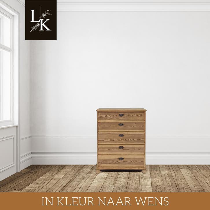 Ladekast met 5 lades – massief hout –  direct beschikbaar, Antiek en Kunst, Antiek | Meubels | Kasten