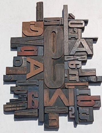 Drukblokken - XXL-samenstelling van oude typografische