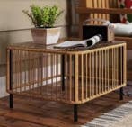 Rotan Terrastafel met Glazen Blad – Vierkant Weerbestendig, Tuin en Terras, Tuintafels, Verzenden, Nieuw