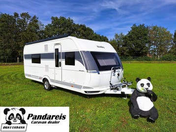 Hobby 560 WFU Prestige MOVER + AIRCO + LUIFEL + TV + LITHIUM, Omvormbare zithoek, Rondzit, Hobby, Fietsenrek