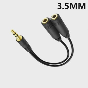 3.5mm Y-Splitter Kabel: 1 Male naar 2 Female Audio Adapter v, Verzenden, Nieuw
