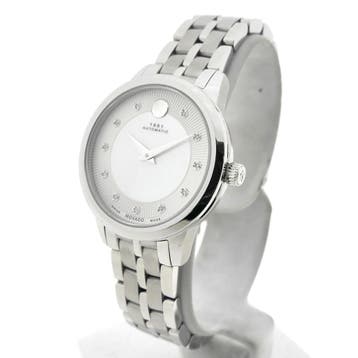 Movado 1881; Automatisch dameshorloge met MOP en diamante..., Overige merken, Polshorloge, Overige materialen, Ophalen of Verzenden