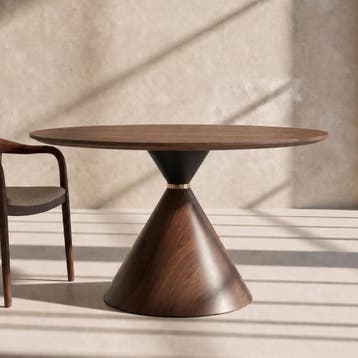 *WOONWINKEL* Kare Design Cono Ronde Eettafel Walnoot, Huis en Inrichting, Tafels | Eettafels, Verzenden, Nieuw