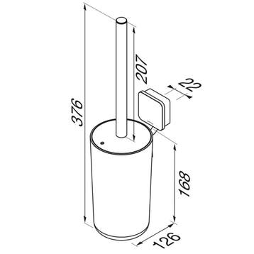 Toiletborstel met Houder Geesa Topaz Hangend Model Mat Zwart, Ophalen of Verzenden, Nieuw