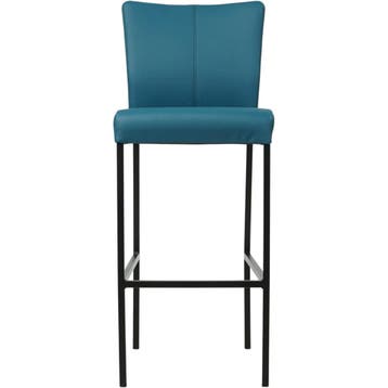 Set van 6 Leren barkruk Revolt hoog - Hermes Turquoise, Huis en Inrichting, Ophalen of Verzenden, Nieuw, Leer