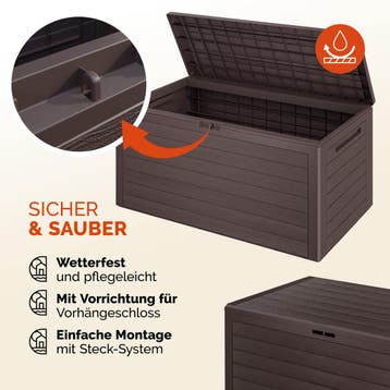 Kussenbox Woody Bruin 280L houtlook (Kussenboxen), Verzenden, Nieuw