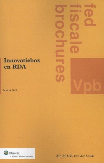 9789013077261 Fiscale brochures - Innovatiebox en RDA, Verzenden, Nieuw, M.L.B. van der Lande