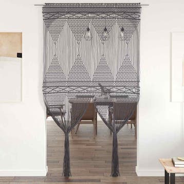 vidaXL Gordijn macramé 140x240 cm katoen antraciet, Huis en Inrichting, Stoffering | Gordijnen en Lamellen, Verzenden, Nieuw