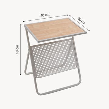 Bijzettafel Jäller met tijdschriftenrek 48x40x30 cm beige en, Verzenden, Nieuw