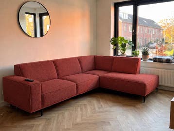 Hoekbank Huizen - hoekbanken - Rood, Nieuw, 150 cm of meer, Stof, 250 tot 300 cm