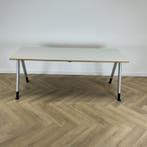 Haworth verstelbaar bureau met kabelgoot 200x80 cm, licht, Ophalen of Verzenden, In hoogte verstelbaar, Gebruikt