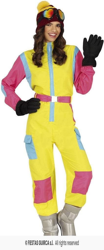 Party Ski Overall Geel/Pink Dames, Kleding | Dames, Carnavalskleding en Feestkleding, Nieuw, Ophalen of Verzenden