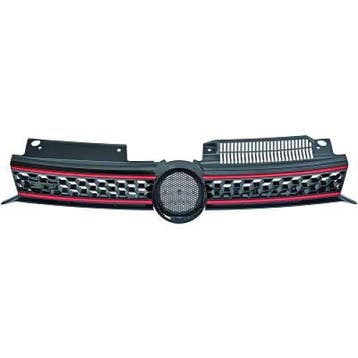 Grill Boven Rood Geschikt Voor Golf 6 GTI 2009-2012, Nieuw, Ophalen of Verzenden, Bumper, Volkswagen