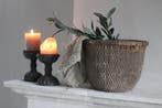 Houten gedraaide stompkaars kandelaar, Ophalen of Verzenden, Nieuw