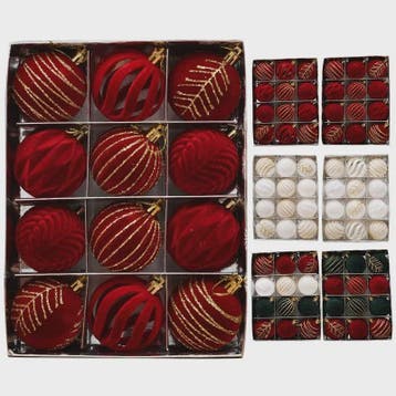 Kerstballen 6cm - Set van 12/16 Stuks - Wijnrood & Goud - Fl, Verzenden, Nieuw
