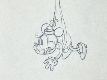 Walt Disney - Minnie Mouse-animatie tekening - Building a, Nieuw
