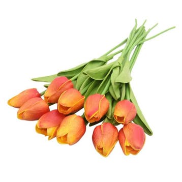 Kunst Boeket - Tulpen Zijden Bloemen Tulp Luxe Boeketten, Huis en Inrichting, Verzenden, Nieuw
