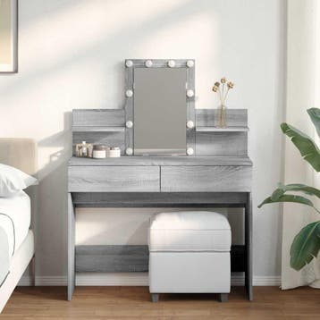 vidaXL Kaptafel met LED-verlichting 100x40x130 cm grijs, Verzenden, Nieuw