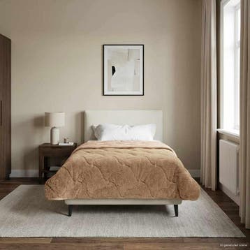 vidaXL Zomer Dekbed Taupe 135 x 220 cm Microfiber en Teddy, Verzenden, Nieuw