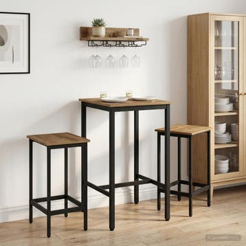 vidaXL Barkruk 2 st Artisanaal eiken 40 x 32 x 64 cm Bewerkt, Verzenden, Nieuw