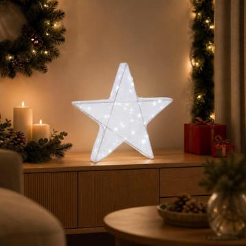 vidaXL 3D-kerstster 50 LEDs Koel wit 55 x 53,5 x 10 cm, Verzenden, Nieuw