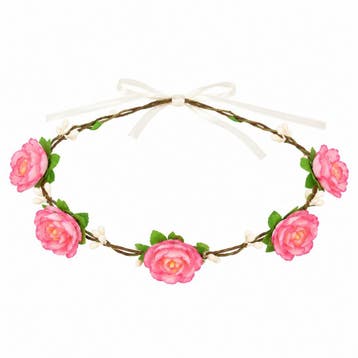 Haarband Bloemenkroon – Roze, Nieuw