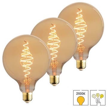 Set van 3 LED lampen E27 | 3-staps dimbaar | 3.5 watt |, Verzenden, Nieuw, E27 (groot), Overige typen