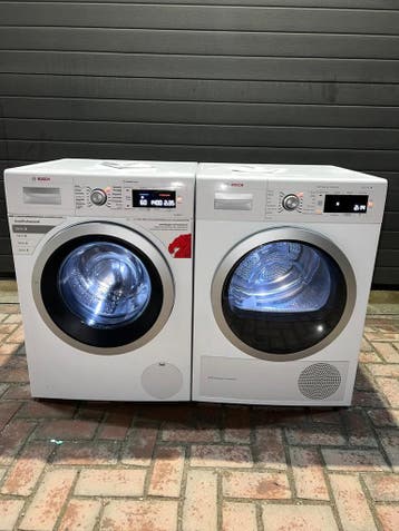 NETTE BOSCH 9KG IDOS WASMACHINE BOSCH 9KG WARMTEPOMPDROGER!, Energieklasse A of zuiniger, 1200 tot 1600 toeren, Minder dan 85 cm