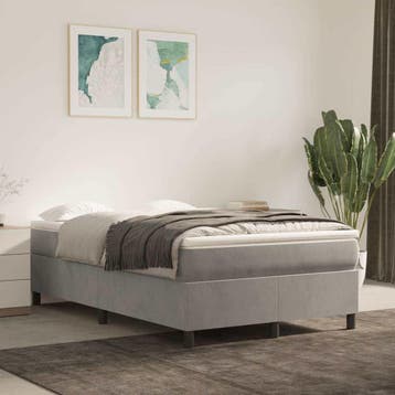 vidaXL Boxspring bed 120x200 cm fluweel lichtgrijs, Verzenden, Nieuw, Twijfelaar, 120 cm