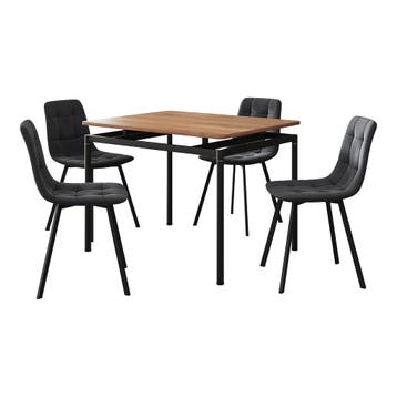 Eetkamerset tafel Hemnes 100x60 cm met stoelen Lexnitz 5-del, Huis en Inrichting, Tafels | Eettafels, Verzenden, Nieuw