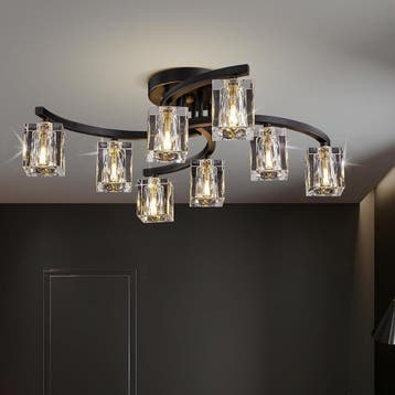 Sputnik Plafondlamp K9 Kristal | Retourdeal 85% Korting, Ophalen of Verzenden, Nieuw, Glas