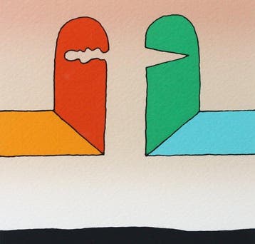 “Facing Red and Green” – A.P. Silkscreen Print – Framed –