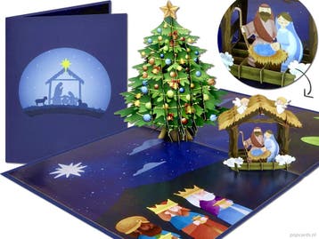 Pop-up kaart Kerststal Geboorte van Jezus Kerstkaart, Diversen, Verzenden, Nieuw