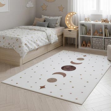 Kindervloerkleed | Coco | Maanfasen | Crème | 200x290 cm, Verzenden, Nieuw