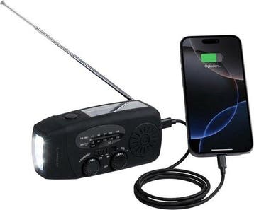 BRAINZ Solar Noodradio met LED Lamp - FM Radio - Powerbank, Verzenden, Nieuw
