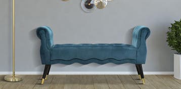 BANKJE PARIJS TEAL/GOUD CM 120X40X60, Ophalen of Verzenden, Nieuw