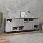 vidaXL Dressoirs 3 st 60x35x70 cm bewerkt hout grijs sonoma, Verzenden, Nieuw, 50 tot 100 cm, 25 tot 50 cm