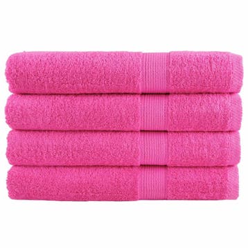 vidaXL Handdoeken SOLUND 4 st 600 g/m² 100x200 cm roze, Verzenden, Nieuw, Roze