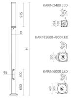 ROSA KARIN 4800mm 55W LED mast hoge ronde bolder paal, Nieuw
