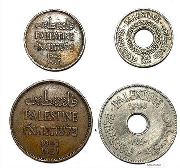 Palestina (Brits Mandaatgebied). 1, 2, 5 & 10 Mils 1940-1942