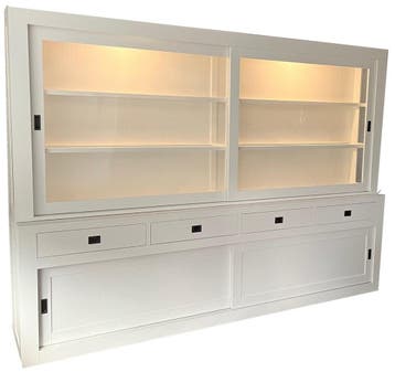 Witte strakke buffetkast Odijk 300cm led verlichting spots, Huis en Inrichting, Ophalen of Verzenden, Nieuw