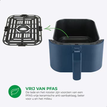 Bourgini Slimfit Airfryer XL Blauw - Heteluchtfriteuse - 5, Ophalen of Verzenden, Zo goed als nieuw