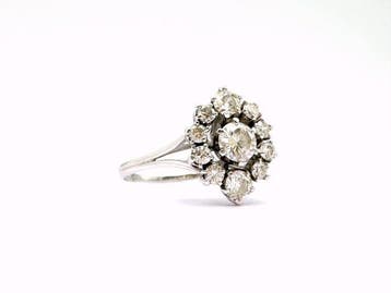 Ring - 18 karaat Witgoud - 1.40ct. tw. Diamant (Natuurlijk), Nieuw