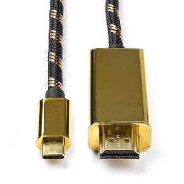 USB C naar HDMI kabel | Roline | 2 meter, Computers en Software, Pc- en Netwerkkabels, Verzenden, Nieuw
