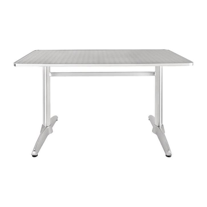 Bolero rechthoekige RVS tafel met dubbele tafelpoot 120cm, Zakelijke goederen, Horeca | Meubilair en Inrichting, Verzenden